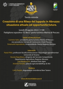 Tavola rotonda: "Creazione di una filiera del luppolo in Abruzzo: situazione attuale ed opportunità future."