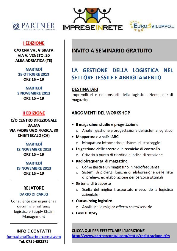 Seminario: La gestione della logistica nel settore tessile-abbigliamento